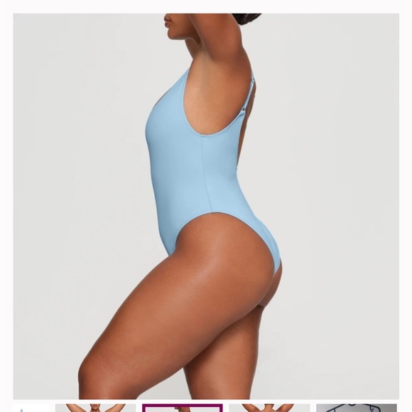 Skims Recycled Swim Scoop Neck One Piece Bathing Suit Iris Blue 4X New With Tags - Picture 1 of 6